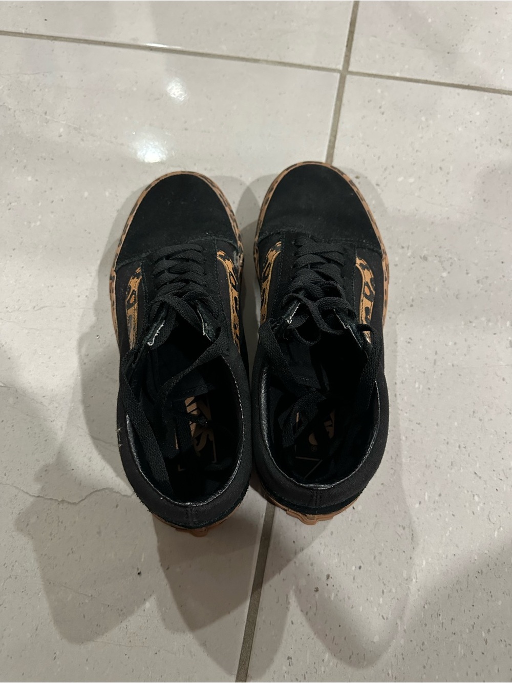 Vans Old Skool Platform Leopard Black Brown Sugar NWOB Size 8